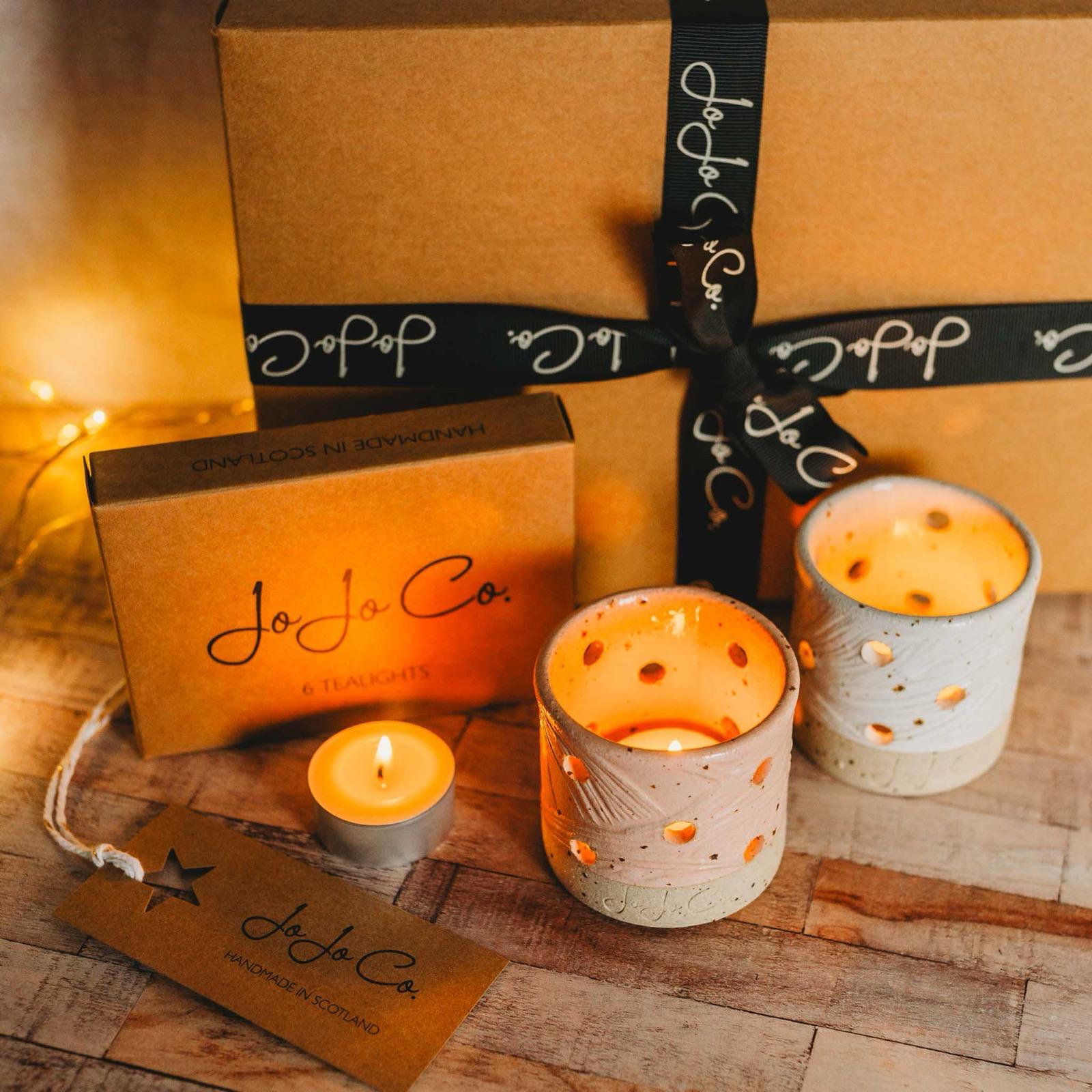 Pottery Tealight Gift Set