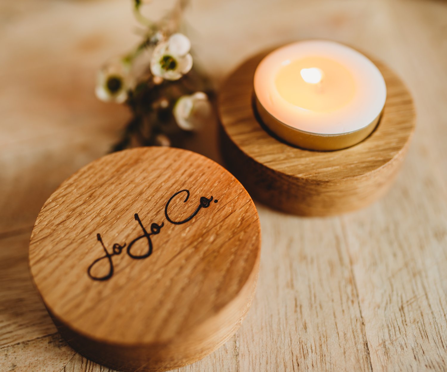Scottish Oak Tealight Holders