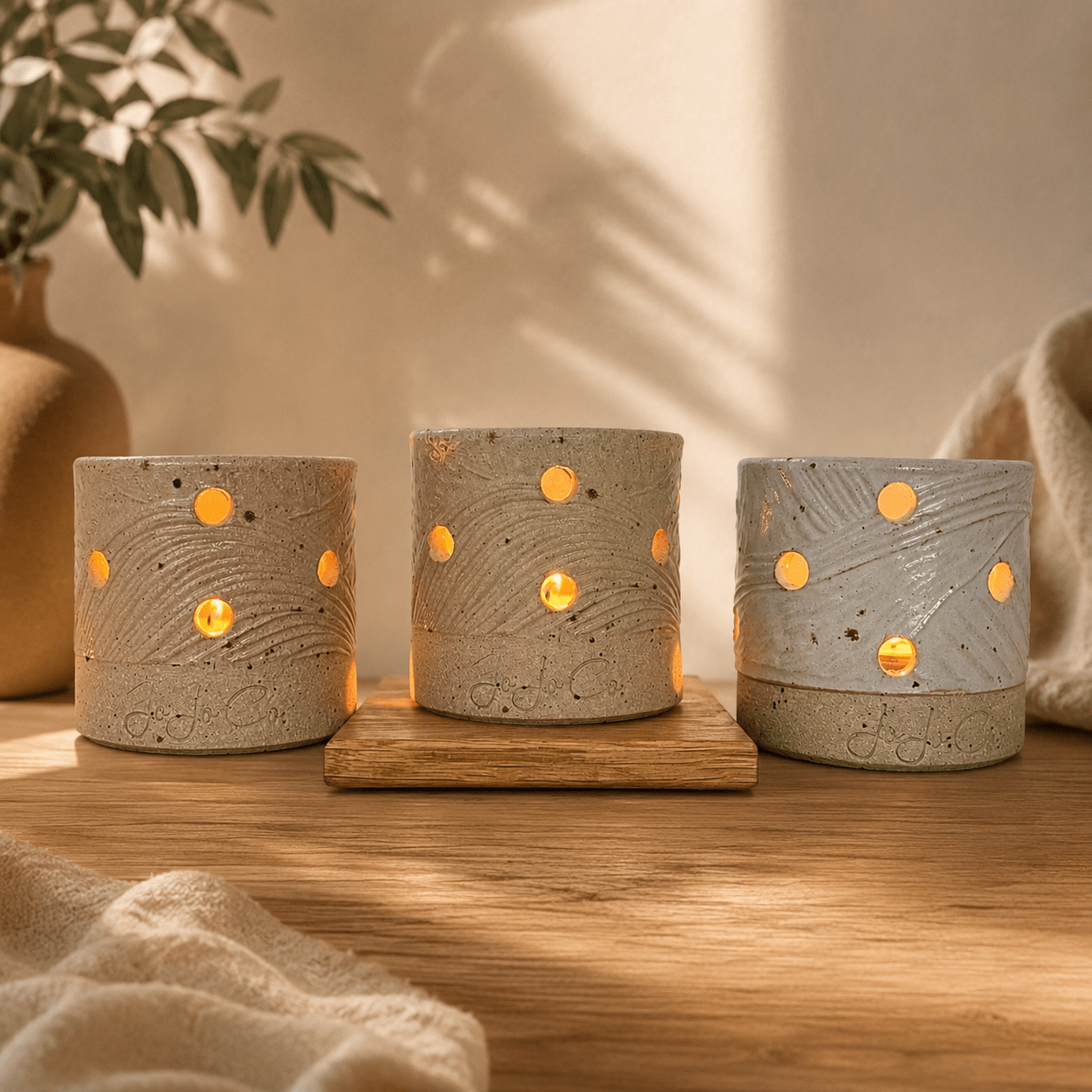 Pottery Tealight Gift Set - JoJo Co.