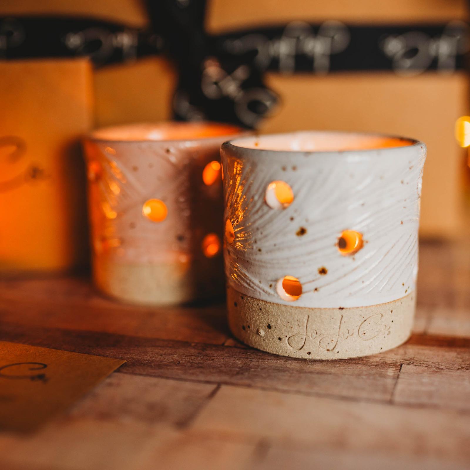 Pottery Tealight Gift Set