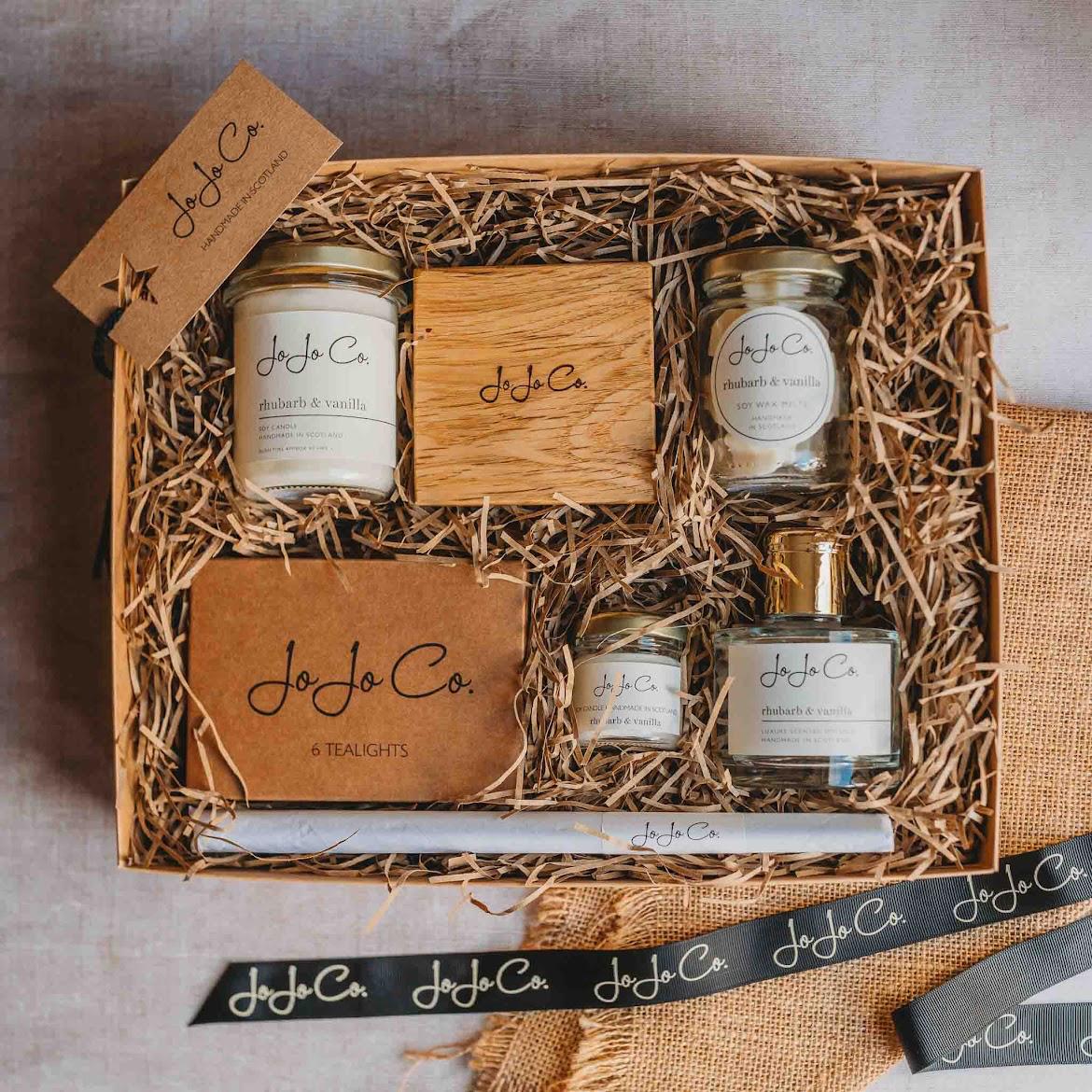 Luxury candle and diffuser gift set in Rhubarb & Vanilla by JoJo Co.
