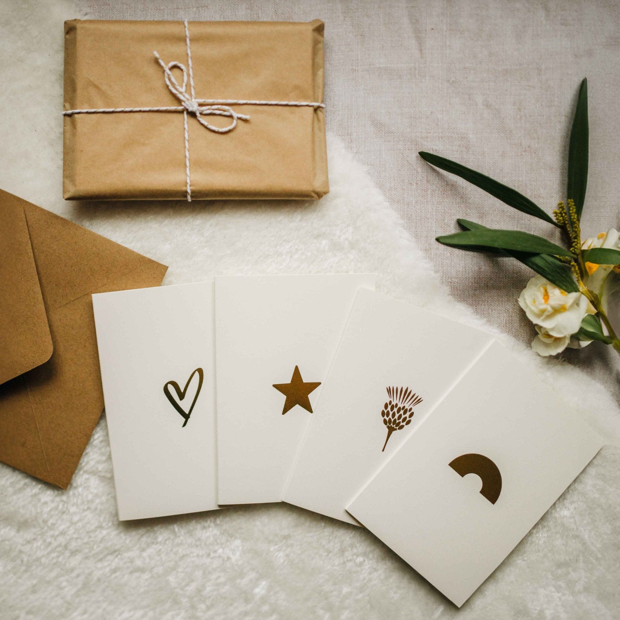 Optional handwritten cards - Star, Thistle, Rainbow and Heart designs (+£3.50)