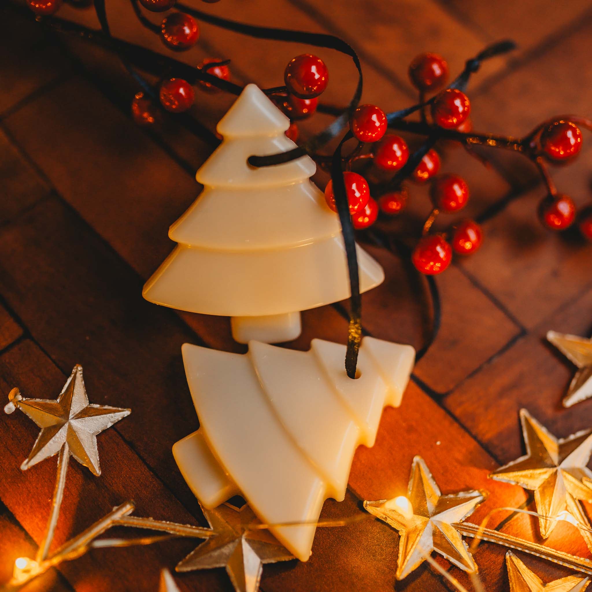 Cranberry & Spiced Nutmeg Christmas Tree Wax Decoration