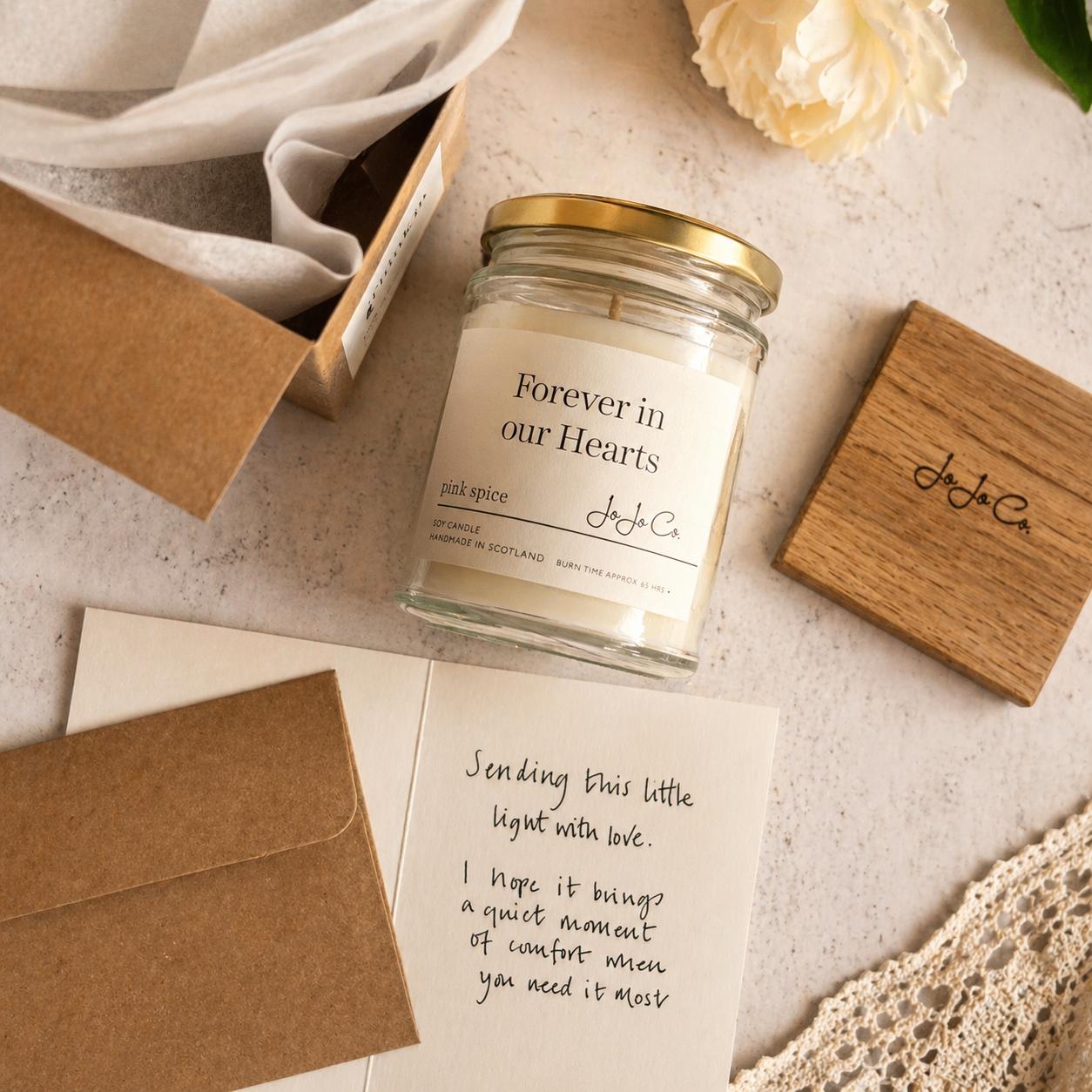 Forever in Our Hearts Bereavement Sympathy Candle - JoJo Co.